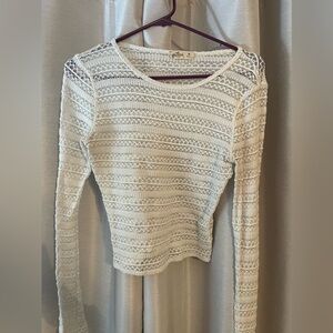 Hollister crocheted long sleeve top